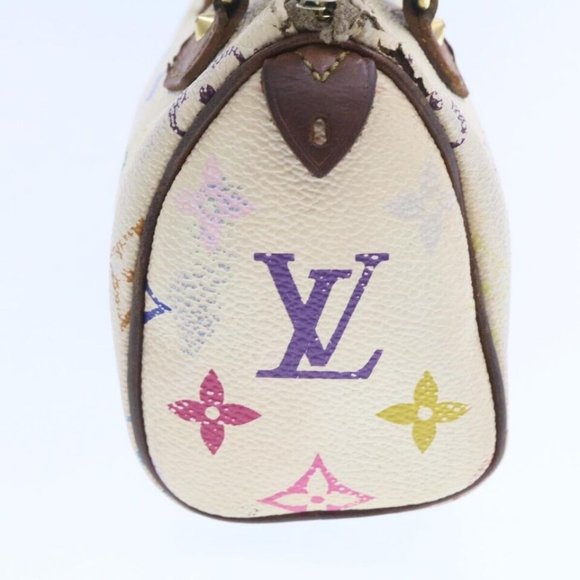 LOUIS VUITTON Monogram Multicolor Mini Speedy Hand Bag White - Picture 2 of 16